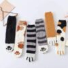 Chaussettes douillettes en polaire patte de chat