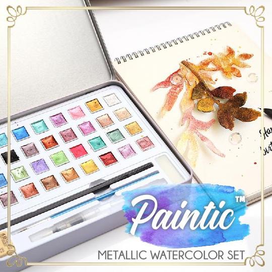 Ensemble d'aquarelle métallique Paintic (12 couleurs)