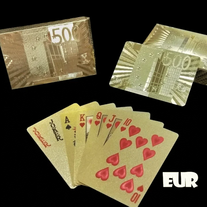 Feuille d'or 24 carats jouant au poker – Image 2
