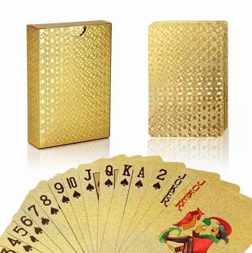 Feuille d'or 24 carats jouant au poker