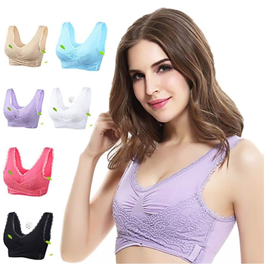 Soutien-gorge push-up en dentelle avec sangle réglable sur le devant – Image 3