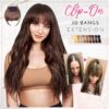 Extensions de cheveux à frange à clipser 3D