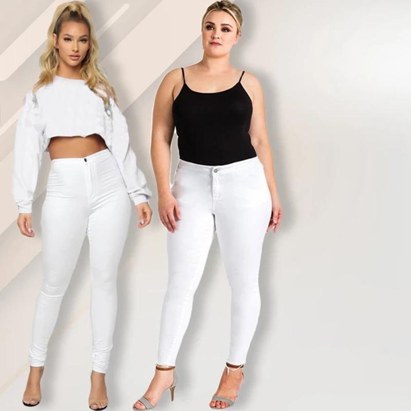 Jean extensible taille haute grande taille – Image 4