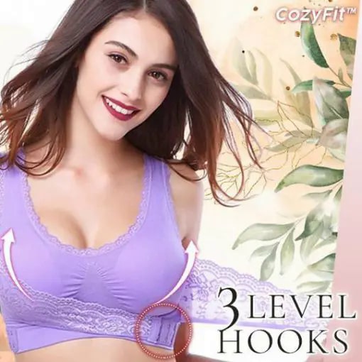 Soutien-gorge de maintien en dentelle à boucle en X CozyFit